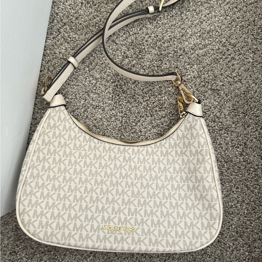 Michael Kors Cream and Gold Crossbody Bag